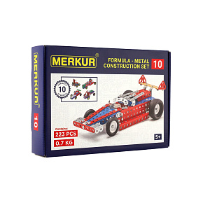 Stavebnice MERKUR 010 Formule 10 modelů 223ks v krabici 26x18x5cm