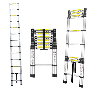 Herzberg HG-5380: Víceúčelový hliníkový teleskopický žebřík - 3,8M