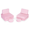 Sofa modułowa duża składana dla dzieci DIY 8 miękkich poduch - różowa ECOTOYS