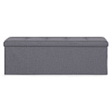 Čalouněný pikovaný puf 111x38 cm s úložným prostorem, lavice, truhla, tmavě šedá ModernHome