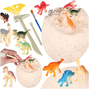 Dinozaury wykopaliska jajko XL dinozaura 12 figurek zestaw archeologiczny Dinozaury wykopaliska jajko XL dinozaura 12 figurek zestaw archeologiczny