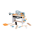 Mini dílenský stůl nástrojový dřevěný konstrukční set 52 prvků ECOTOYS