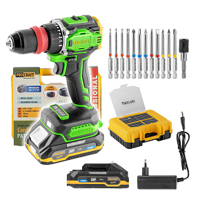 Aku vrtací šroubovák Procraft PA18ProDFR2 + sada bitů Aku vrtací šroubovák Procraft PA18ProDFR2 + sada bitů