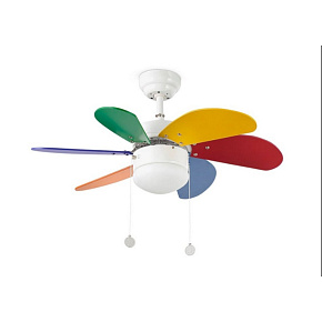 Stropní ventilátor W-VEN33179 PALAO FARO - barevná 81 cm 6 lopatek 1xE