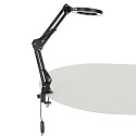 Stolní LED lampa s lupou, otočné rameno, 2 způsoby upevnění