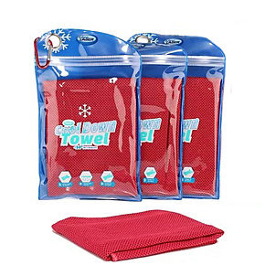 Cool Down Towel - incl. Bag - 3x Red