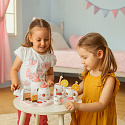 Dřevěná čajová sada konvička šálky 14 kusů ECOTOYS