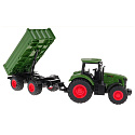 Lebula sada traktor s přívěsem velké vozidlo měřítko 1:24 zelený