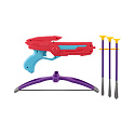 Kuše 27cm + šípy na přísavky 3ks plast růžová v krabici 33x20,5x5cm