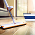 Express self-cleaning broom and its rectangular bucket