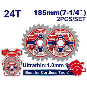 Sada 2 ks ultratenkých pilových kotoučů 185mm s SK plátky