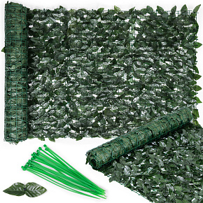 Umělý břečťan živý plot 300x100 cm zelená clona na balkon maskující