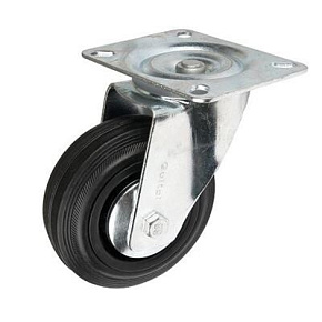 Zestaw jezdny z kołem czarnym 125mm/125kg, płyta obrotowa