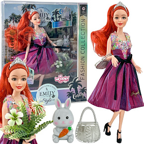 WOOPIE ROYAL Panenka Emi Style Fashion 32 cm - Stylová Princezna v Růžových Šatech + Doplňky