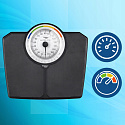 Klasická mechanická analogová koupelnová váha do 180 kg černá WEBBER BMI