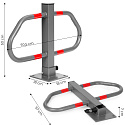 Skládací parkovací zábrana 50 cm na klíč s reflexními pruhy