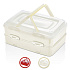 Herzberg Duplex Takeaway Pastry Carrying Box (Red)