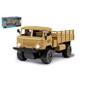 Auto RC vojenské nákladní plast 24cm 27MHz na dálk.ovl. na baterie se světlem v krab. 32x16x14cm
