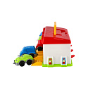 Garáž s autíčky 3ks + doplňky plast v krabici 27x14x15cm 