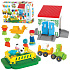 MOCHTOYS Stavebnice Ježci Pin Bricks FARMA v Kartonu 100 ks + 3 Figurky