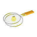 Badminton sada dětská kov/plast 2 pálky + 1 košíček 2 barvy v síťce 23x45x6cm