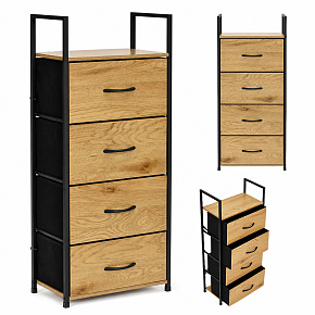 Szafka z 4 szufladami materiałowymi regał cm organizer tekstylny loft ModernHome Szafka z 4 szufladami materiałowymi regał cm organizer tekstylny loft ModernHome