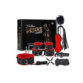 Fetish BDSM sada 10 dílů - černo-červený bondage set pro páry Fetish BDSM sada 10 dílů - černo-červený bondage set pro páry