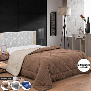 Herzberg HG-2420BCO: Dvoubarevná mikrovláknová přikrývka - 240x200 cm (Modrá1)