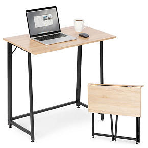 Biurko komputerowe składane 80x45 cm stolik pod laptopa loft jasny dąb ModernHome Biurko komputerowe składane 80x45 cm stolik pod laptopa loft jasny dąb ModernHome