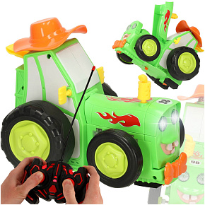 Traktor traktor dálkově ovládaný na RC ovladač skákající tančící zvuk zelený Traktor traktor dálkově ovládaný na RC ovladač skákající tančící zvuk zelený