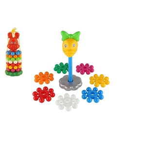 Skládanka pyramida s kroužky plast 26cm 3 druhy v síťce 12m+ Skládanka pyramida s kroužky plast 26cm 3 druhy v síťce 12m+