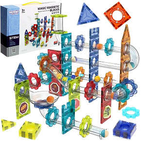 WOOPIE Klocki Magnetyczne Konstrukcyjne 3D Zestaw Edukacyjny Tor Kulkowy Kulodrom 113 el. WOOPIE Klocki Magnetyczne Konstrukcyjne 3D Zestaw Edukacyjny Tor Kulkowy Kulodrom 113 el.