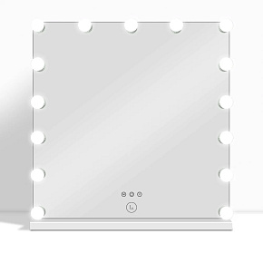 Lux Vanity LV-2669: 15 Dimmable LED Bulbs Square Hollywood Vanity Mirror - 100 x100cm