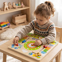 VIGA Dřevěný Vzdělávací Kalendář Hodiny Výuka Angličtiny Montessori