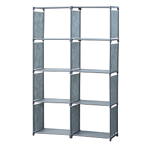 Herzberg HG-03626: 8-Layer Multi-purpose Bookshelf and Storage Rack (85x125cm) - Grey