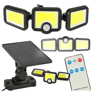 Solární LED lampa 3v1 s pohybovým a soumrakovým senzorem