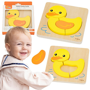 VIGA Dřevěné Puzzle - Roztomilá Kachnička