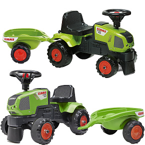 FALK Traktůrek Baby Claas Axos 310 Zelený s Přívěsem od 1 roku