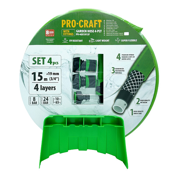 Zelená zahradní hadice Procraft PR-4GH1915F