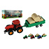 Traktor s vlekem s balíkama plast 30cm na setrvačník 3 barvy v krabici 33x12x9cm