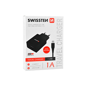 Nabíjecí adaptér SWISSTEN s kabelem Lightning - 1A