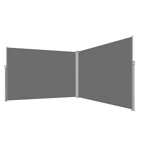 Rohová boční terasová markýza LUARO, zatahovací paraván 180 x 620 cm šedá