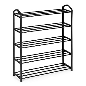 Regał na buty metalowy 5 półek 15 par butów czarny ModernHome