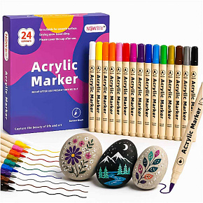 Akrylové fixy na textil kameny fixy fixy voděodolné DIY 24 ks.