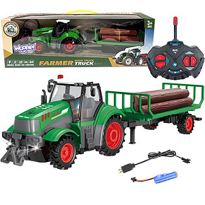 WOOPIE Traktor s Přívěsem na Dálkové Ovládání RC - Měřítko 1:24