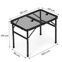 Turistický stůl 60x40 cm kempingový skládací do kufříku černý MultiGarden