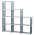 Herzberg HG-03633: 9-Layer Staircase Shelf Book Cabinet Storage Rack (125x125cm) - Grey