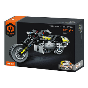 Stavebnice iM.MASTER motorka na zpětné natažení plast 183 dílků v krabici 29x20x6cm