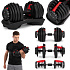 Hantel regulowany żeliwny z podstawką obciążenie 2,5-24 kg MOVEPRO