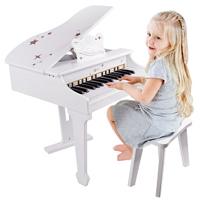 CLASSIC WORLD Velké Piano Klavír pro Děti s Židličkou a Knížkou na Učení